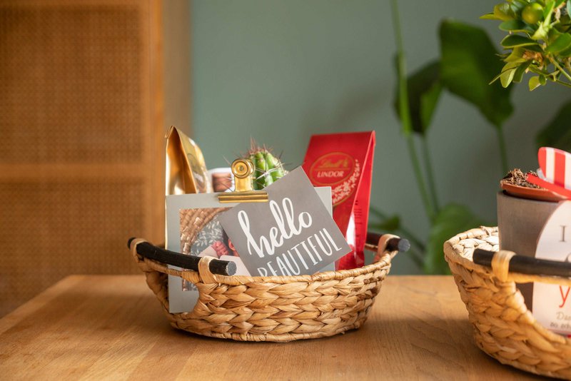 Large laundry tub, basket braided out of water hyacinth with wooden handles