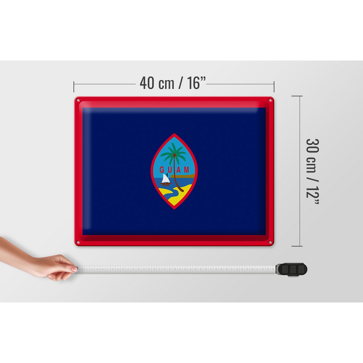 Tin Sign Flag of Guam 40x30cm Flag of Guam