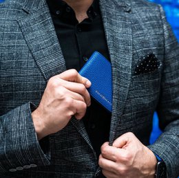 Geldbörse GM Leder Nappa Blau