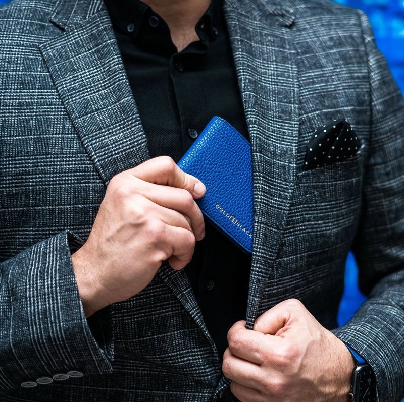 Geldbörse GM Leder Nappa Blau