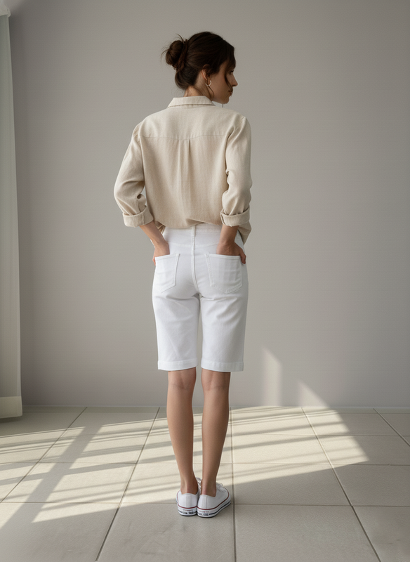 Bermudas vaqueras blancas: elegancia veraniega sin esfuerzo