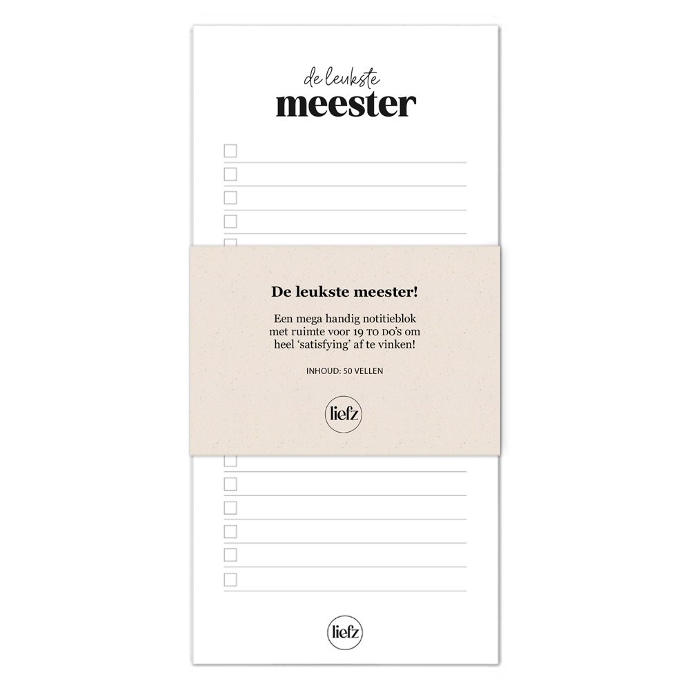 Notitieblok | To do's | De leukste meester