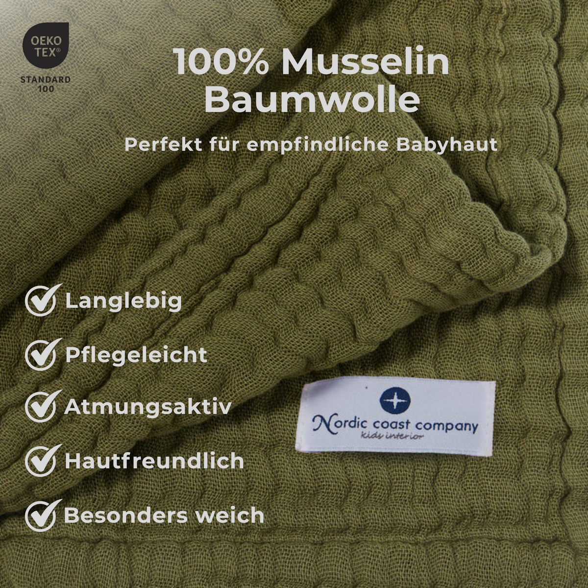 Olive 4 in 1 Muslin Baby Blanket