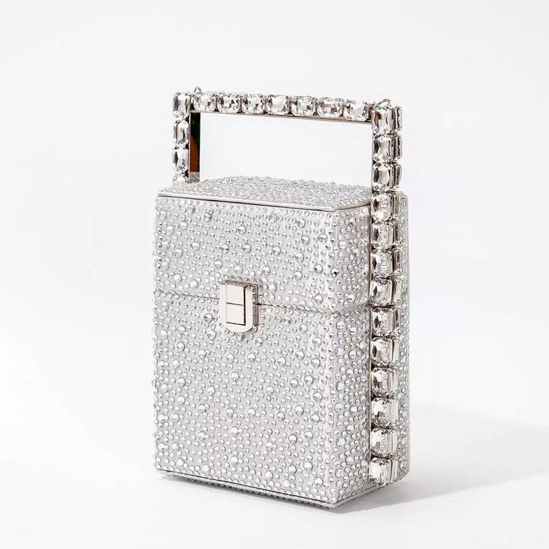Saint Tropez Diamond Pavé Gold Emerald Baguette Bag