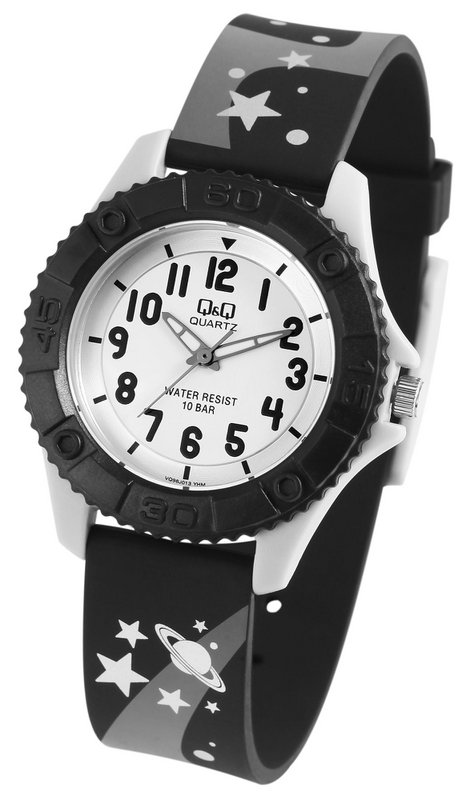 Montre enfant Q&Q, bracelet silicone, "Space", 10 bar, Ø 35 mm