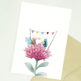 Postkaart 'Bloemknopfeestje'