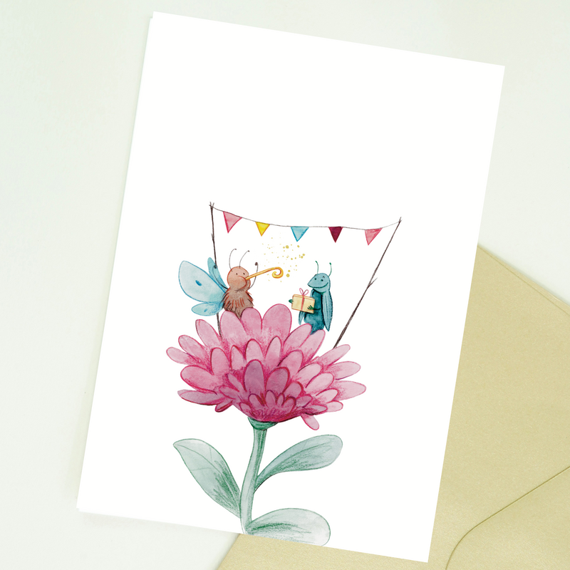 Postcard 'Flower bud party'