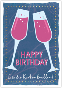 Postkarte Happy Words"Happy Birthday"