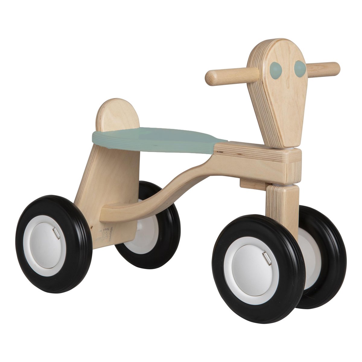 Van Dijk Toys Berken Houten Balance Bike From 1 Year - Vintage Blue/Green (Childcare Quality)