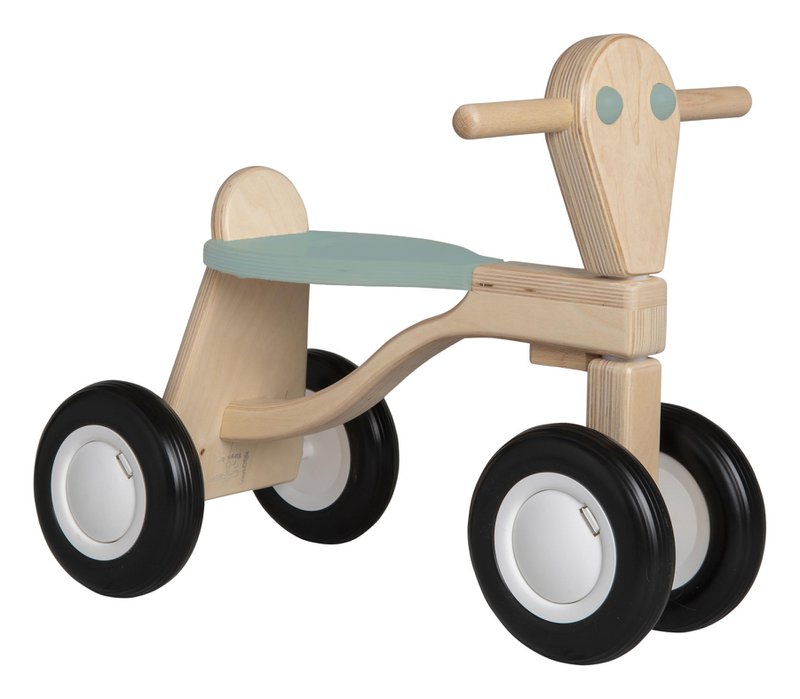 Van Dijk Toys Berken Houten Balance Bike From 1 Year - Vintage Blue/Green (Childcare Quality)