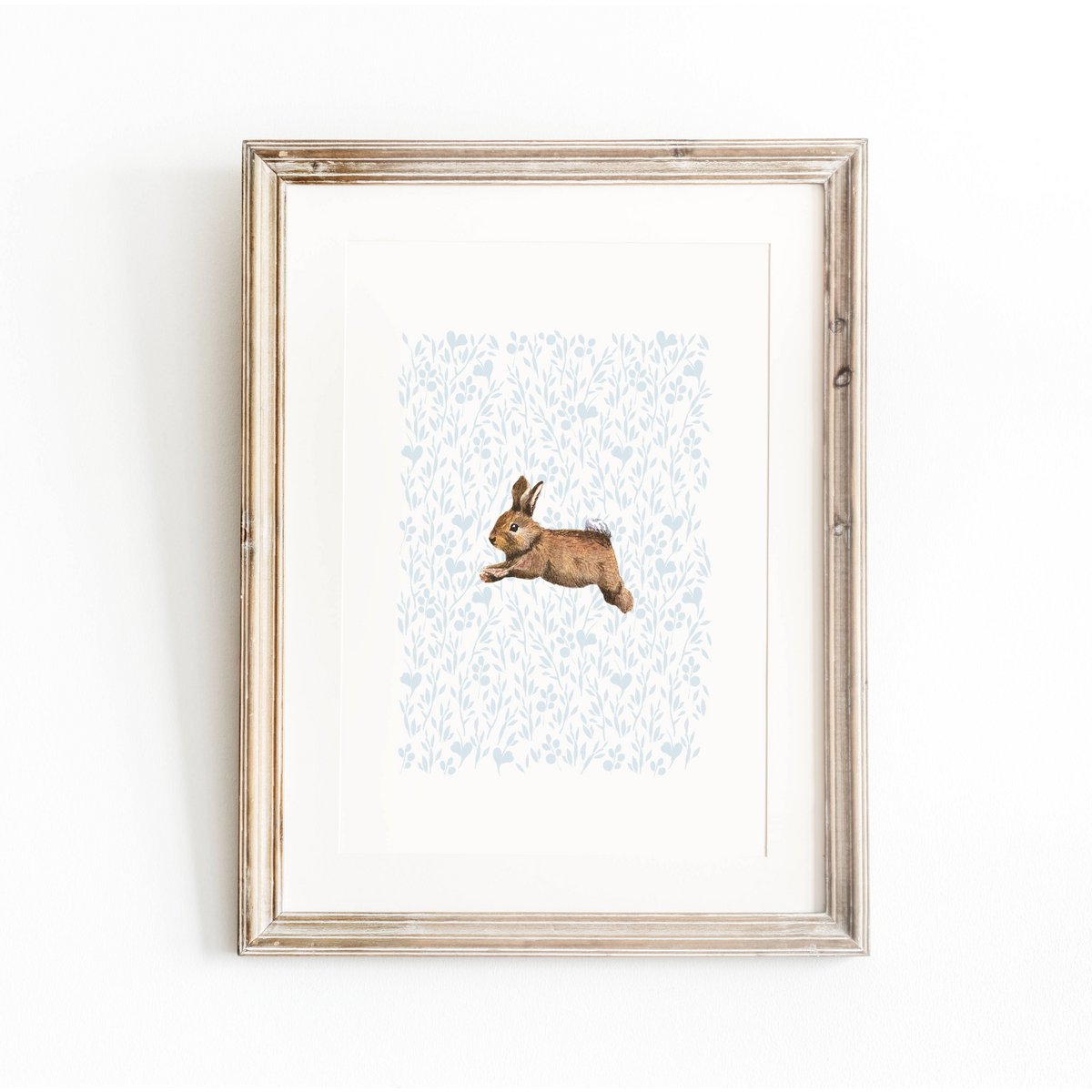 Blue bunny poster, bunny nursery art print, cute bunny poster, blue boys room poster, cute bunny print, boys room, boys nursery art print