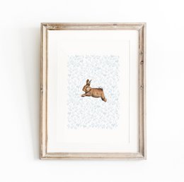 Blue bunny poster, bunny nursery art print, cute bunny poster, blue boys room poster, cute bunny print, boys room, boys nursery art print