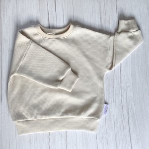 Oversized Sweater Waffle Jersey Natural Beige