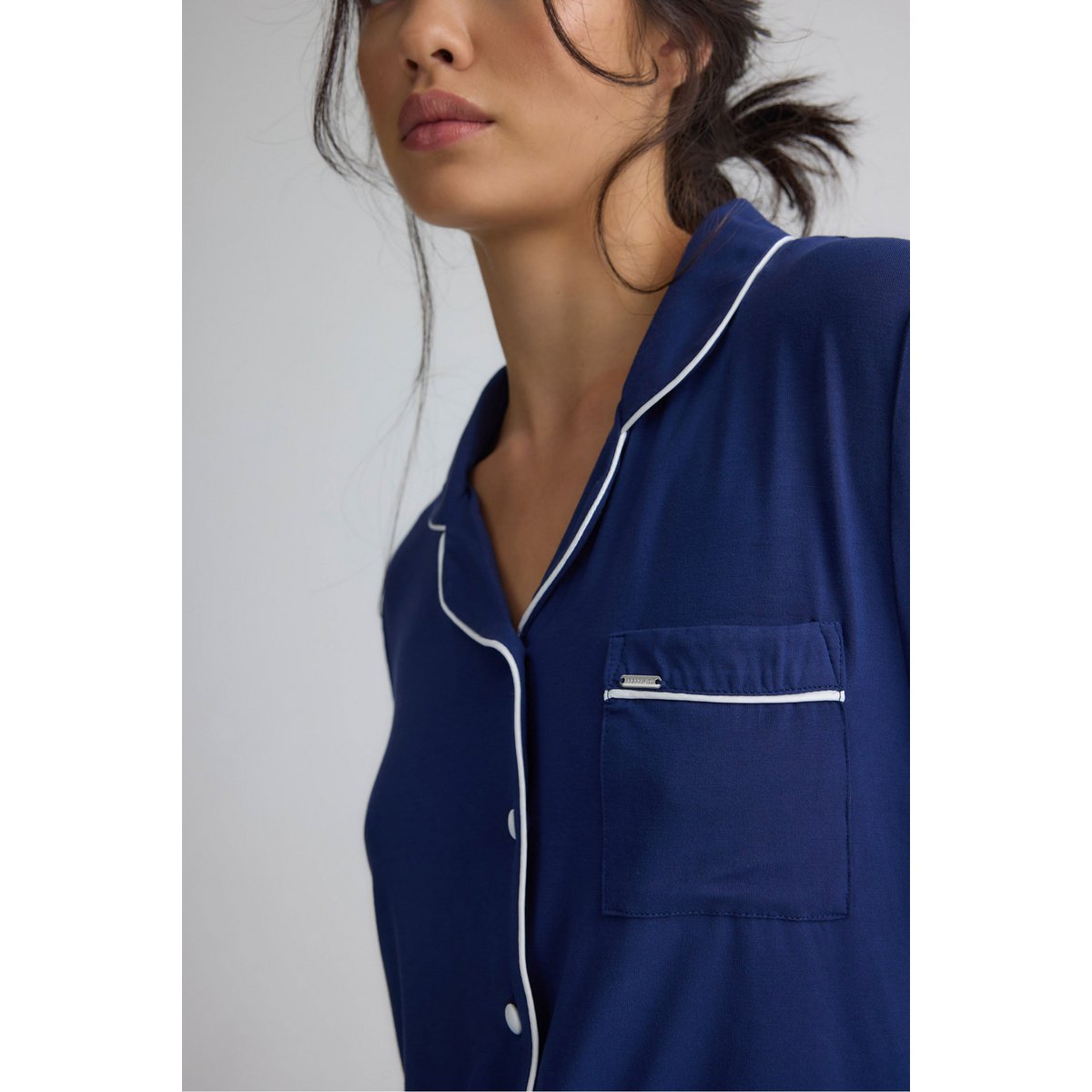 Bambus-Hemd-Shorts-Set in Mitternacht