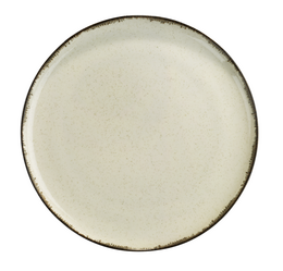 Cream-colored dinner plate, 24 cm in diameter, with a simple, minimalist design.