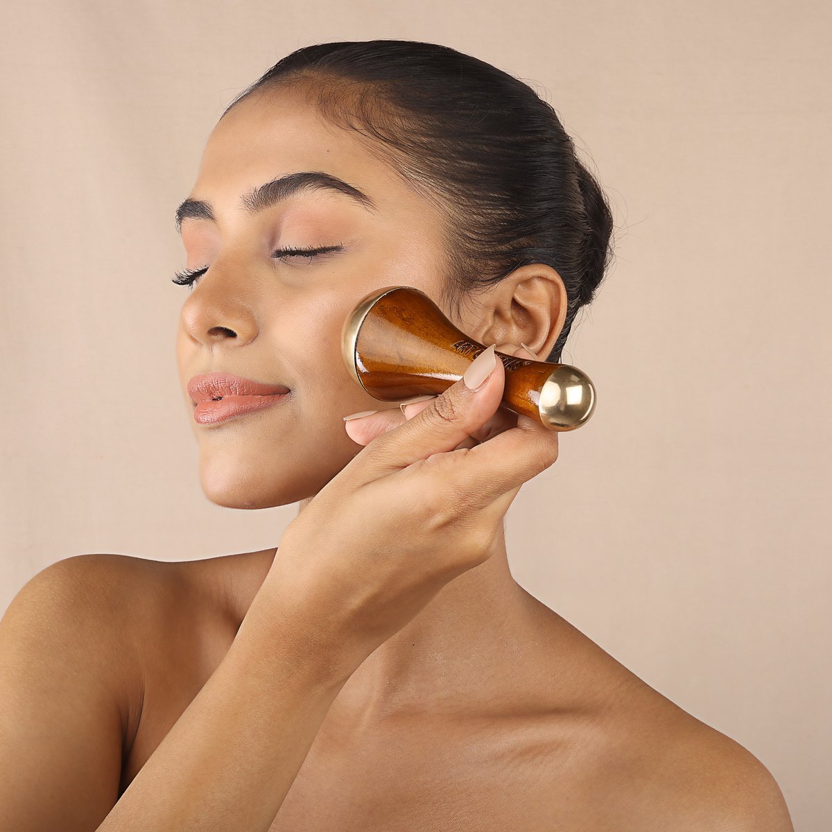 Ayurvedic Kansa Wand Double Dome | Facial Massage Tool for Skin Rejuvenation & Under-Eye Care