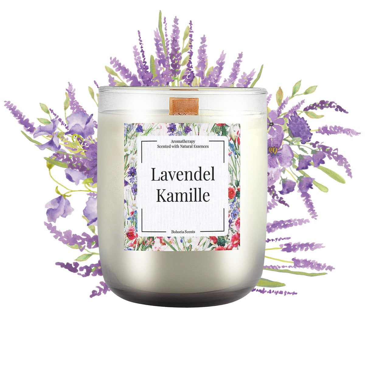 Aromatherapy scented candle 200g – 5 scent variations, natural wax, 40h