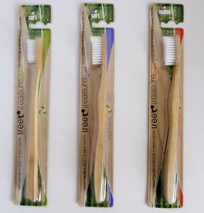 Bambuszahnbürste Tree Treasure schmaler Griff SOFT - grüne Verpackung