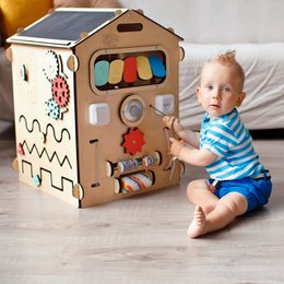 Set - BusyBoard house natural and creative cube