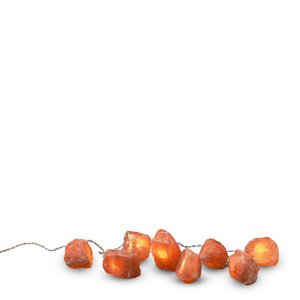 Himalaya Salt Dreams, Salt Chunks Light String on Battery, Rock, 8 pieces, 44534, Orange
