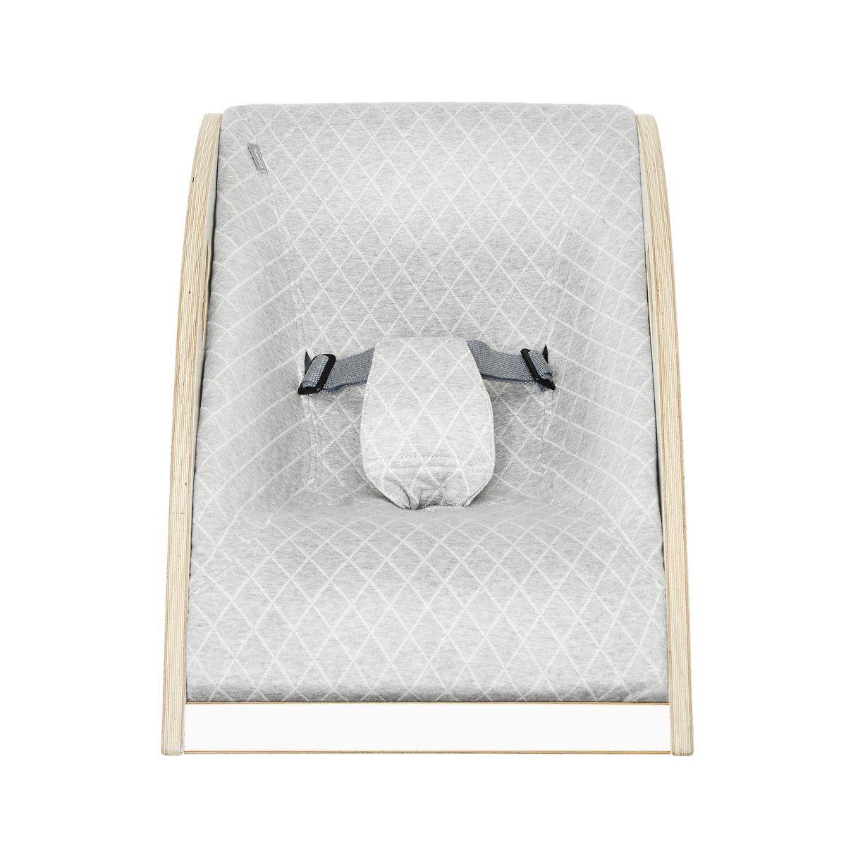 Baby rocker white wood, gray fabric