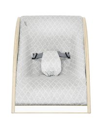 Baby rocker white wood, gray fabric