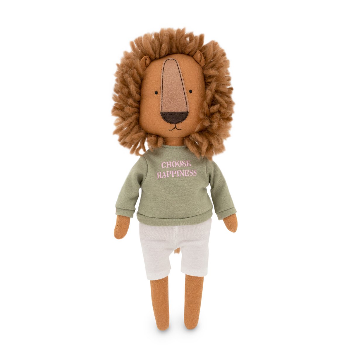 Cotton soft toy, Cotti Motti - Simon the Lion: Green Sweatshirt + bonus mermaid tale (30cm)