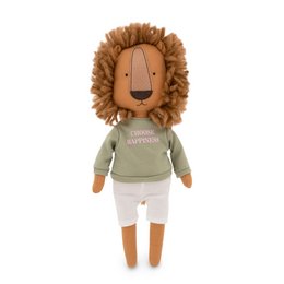 Cotton soft toy, Cotti Motti - Simon the Lion: Green Sweatshirt + bonus mermaid tale (30cm)