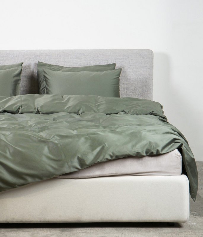 Set biancheria da letto in raso Solid Green Tree