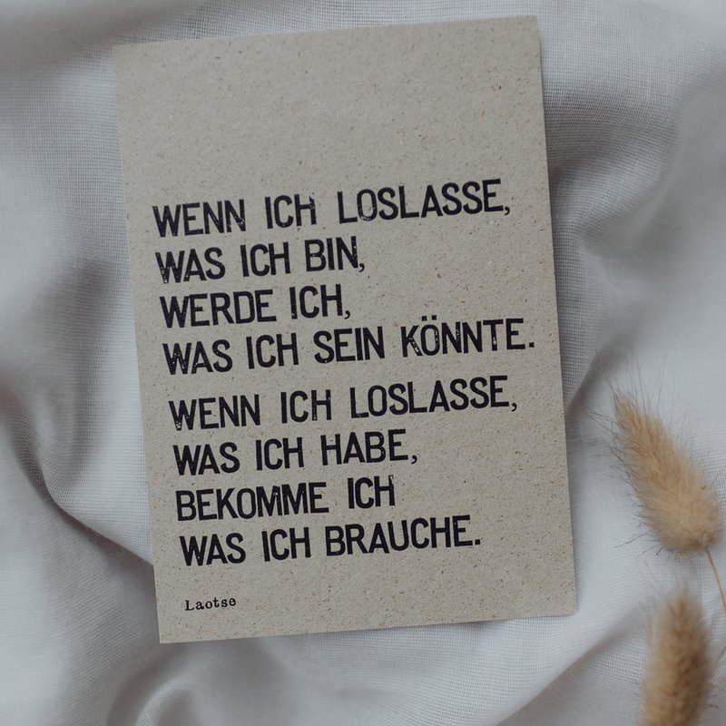 Stamped Postcard "Wenn ich loslasse"