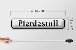 Blechschild Straßenschild 46x10cm Pferdestall Reiten Pferde Dekoration