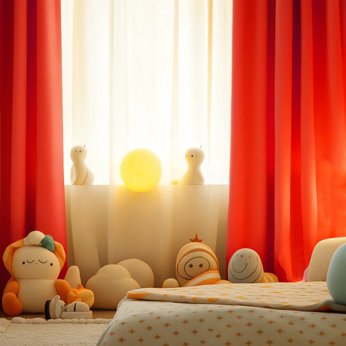 Cortinas de algodón de fresa bio