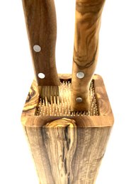 Knife block DESIGN made of olive wood