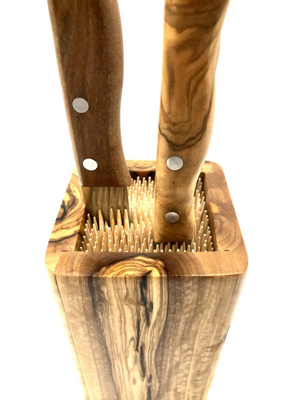 Messerblock DESIGN aus Olivenholz