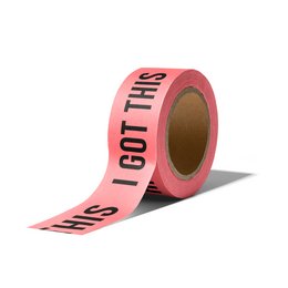 Vibrant pink washi tape with the text "I got this" printed on it, suitable for decorative and organizational purposes.