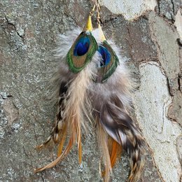 Boucles d'oreilles BOHO avec longues plumes
