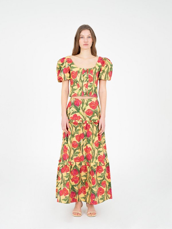 Zafira gul Maxi-nederdel