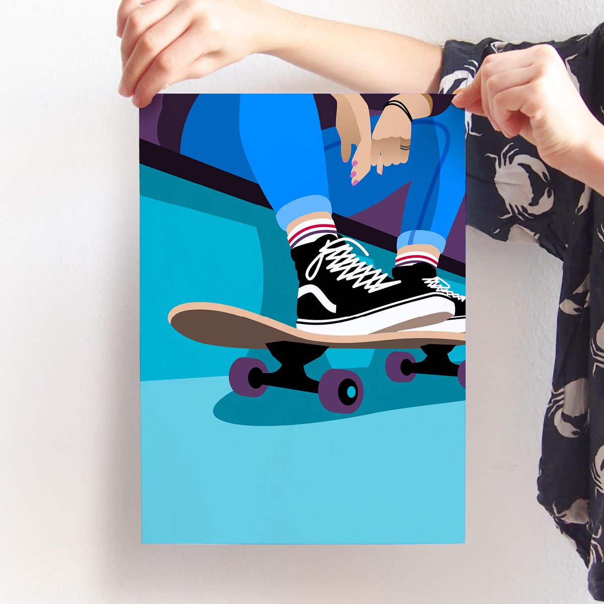 A4 billedsneaker & skateboard til børne- og ungdomsværelset