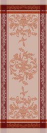 Linen table runner French motifs - orange pink