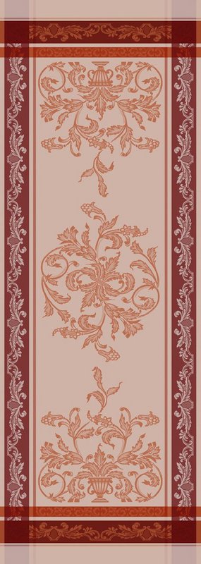 Runner da tavola in lino motivo francese - rosa arancio