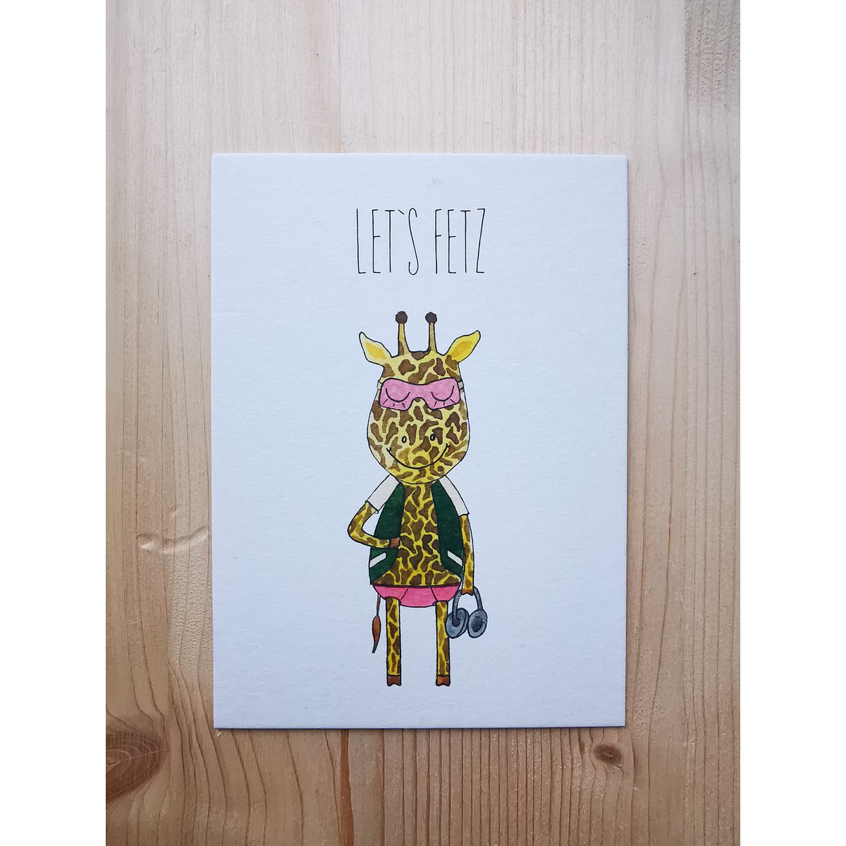 Postcard Giraffe - Lets Fetz