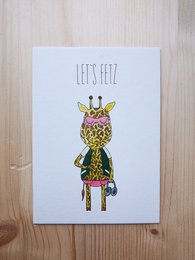 Postkort Giraffe - Lets Fetz