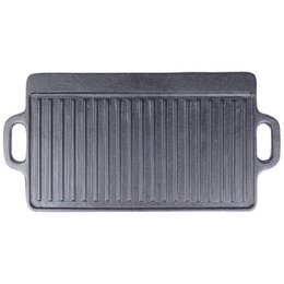Placa de parrilla Litina de hierro fundido de doble cara 45.4x23 cm