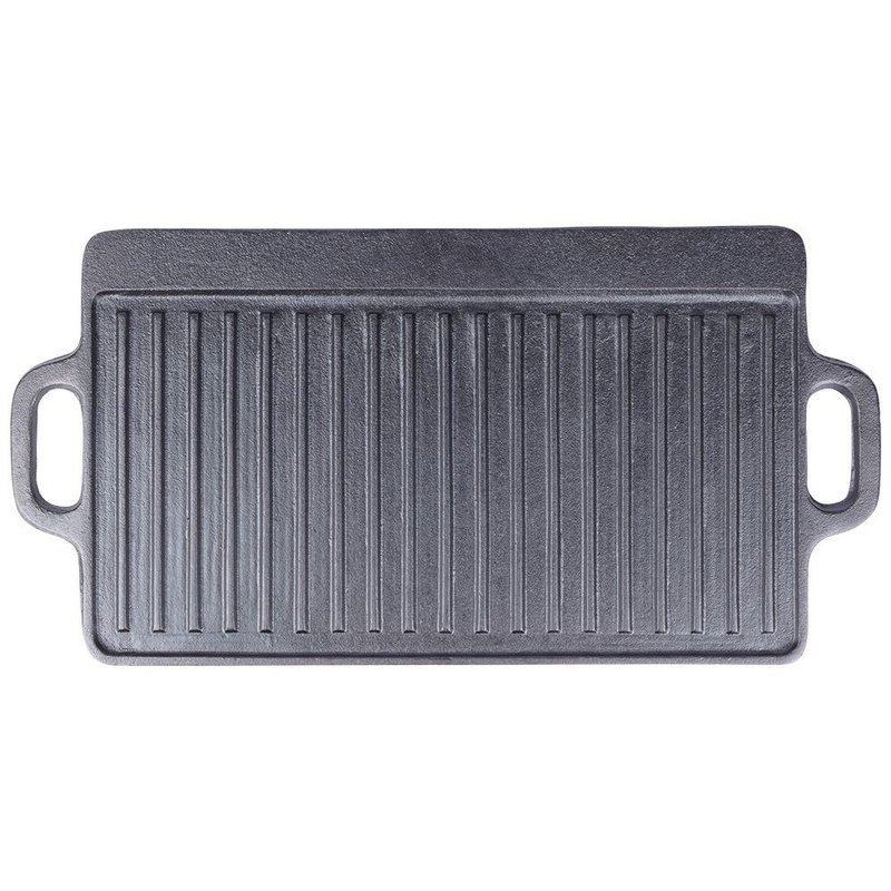 Placa de parrilla Litina de hierro fundido de doble cara 45.4x23 cm