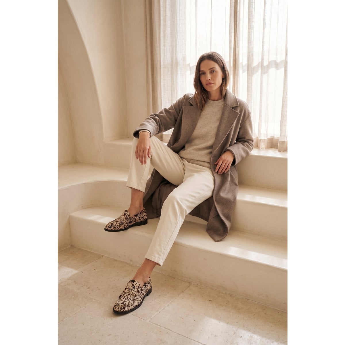 EMILIA COW PRINT – Slipper aus Rindsleder