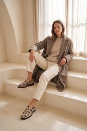 EMILIA COW PRINT – Slipper aus Rindsleder