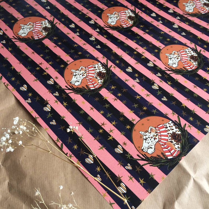 Seasonal Leopard Geschenkpapierrolle (50 x 70 cm)