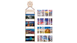 Eco Wood Art (EWA) 4 dobbelt -sidet Keep Jigsaw Puzzles, Nordamerika, 1447, sammen 70 × 17,5 × 1,5 cm, papkasse