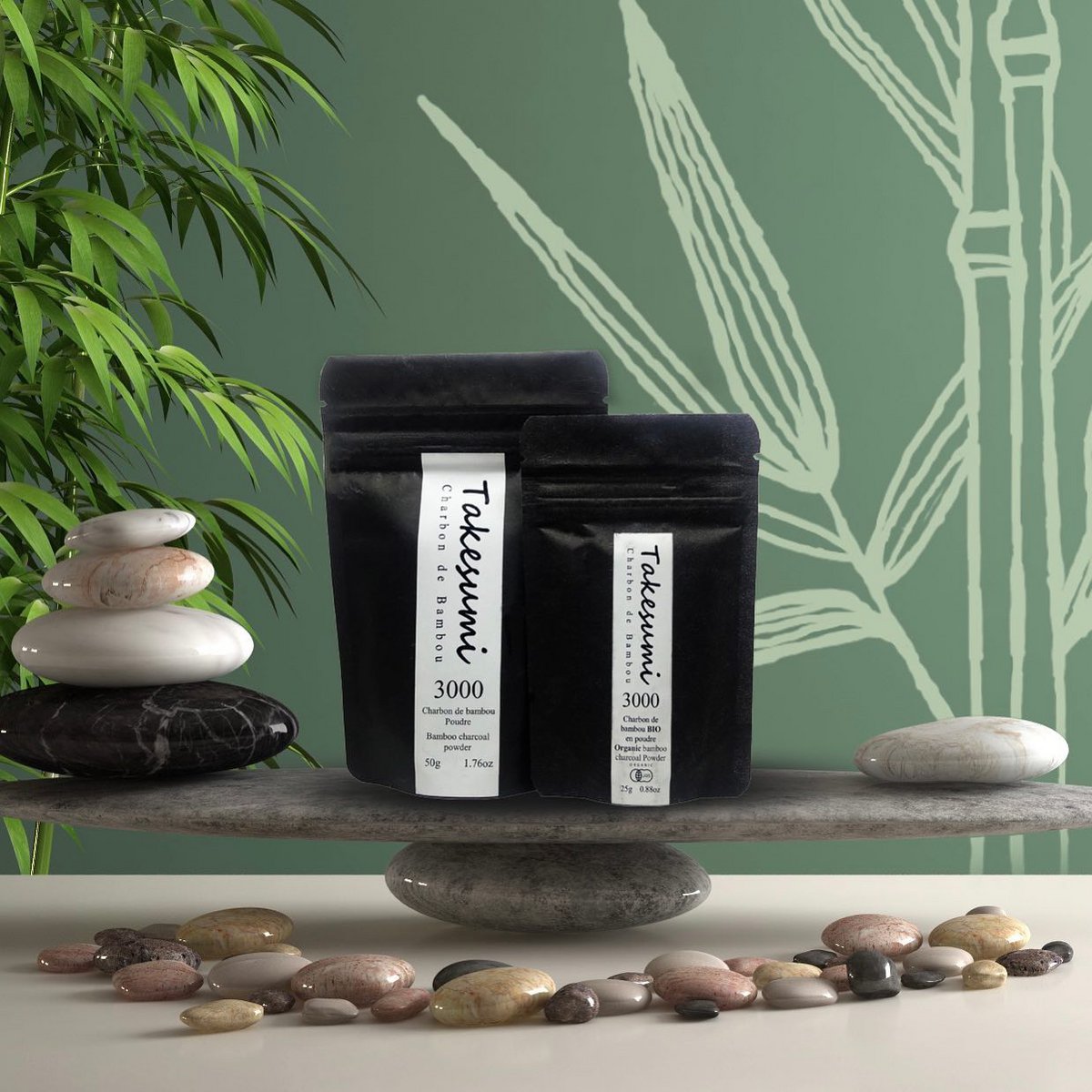 Charbon de bambou bio en poudre 50g