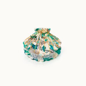 Hair clip shell shape green